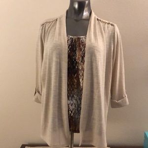 Brown & cream blouse